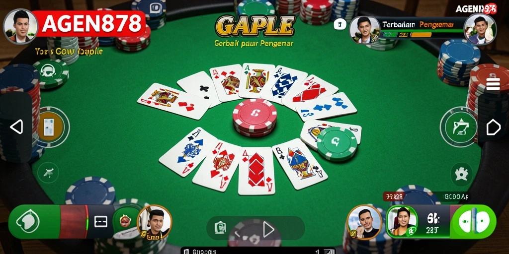 Screenshot AGEN878 menunjukkan gameplay Gaple yang seru.