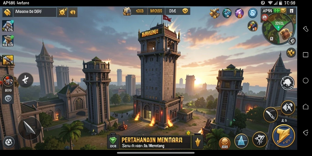 Tampilan gameplay AP686 menampilkan aksi menegangkan Tower Defense.