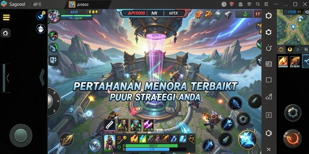 Gameplay seru di API5000 menunjukkan pertahanan menara yang strategis.
