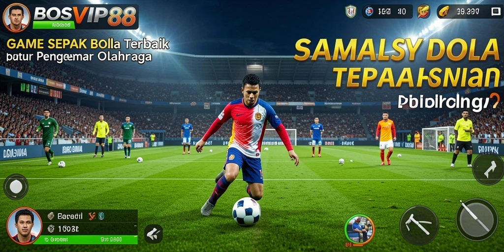 Screenshot gameplay BOSVIP88 yang memperlihatkan aksi pertandingan sepak bola.