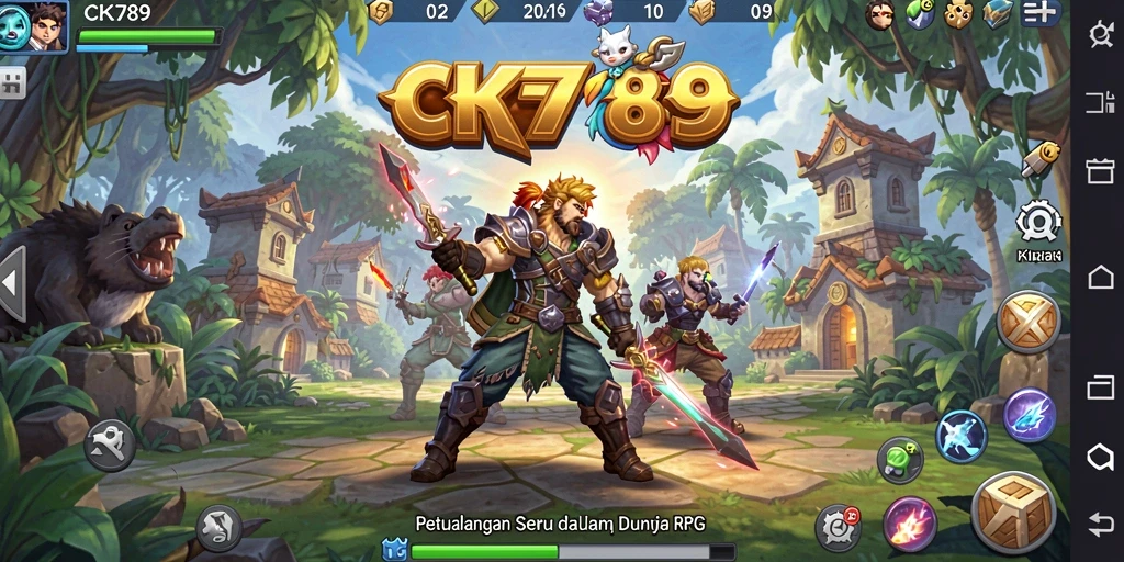 Gameplay CK789 menampilkan pertarungan seru di dunia fantasi.