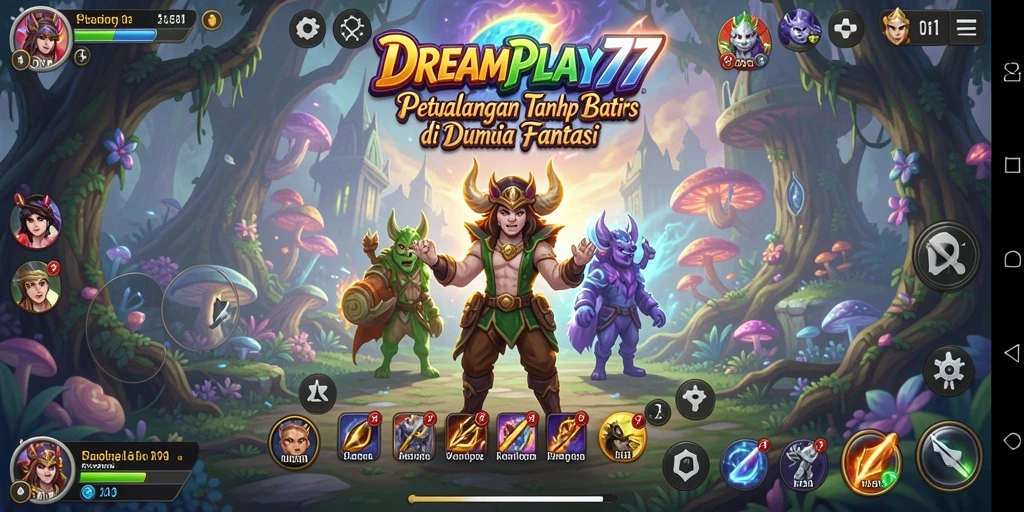 Screenshot menunjukkan karakter yang beraksi dalam petualangan epik.