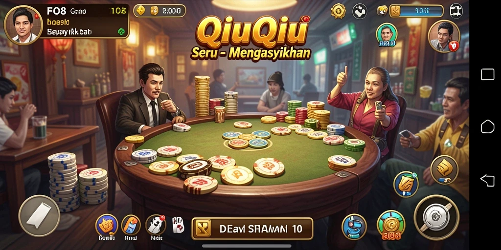 Tampilan gameplay QiuQiu yang seru dan menarik.