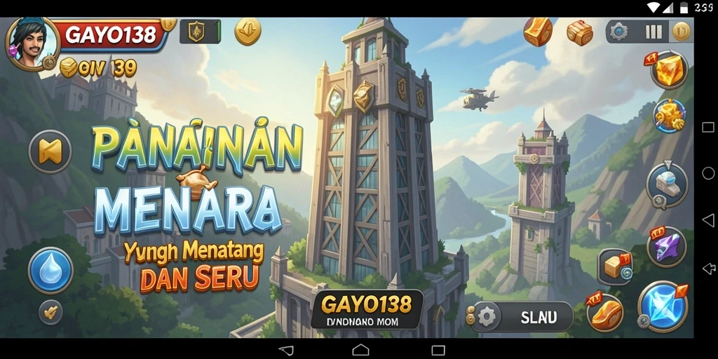 Screenshot gameplay GAYO138 menampilkan aksi pertahanan yang mendebarkan dan strategi menara.