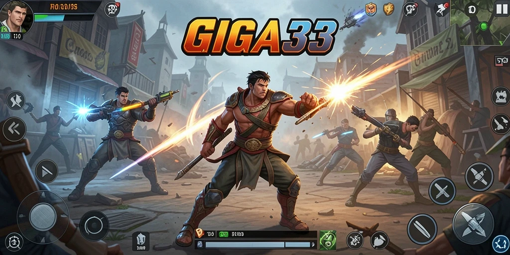 Screenshot GIGA33 menampilkan aksi strategi yang seru dan mendebarkan.