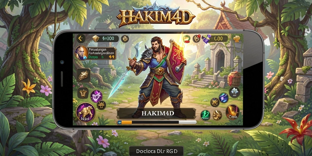 Tampilan gameplay HAKIM4D yang menakjubkan dalam pertempuran RPG.