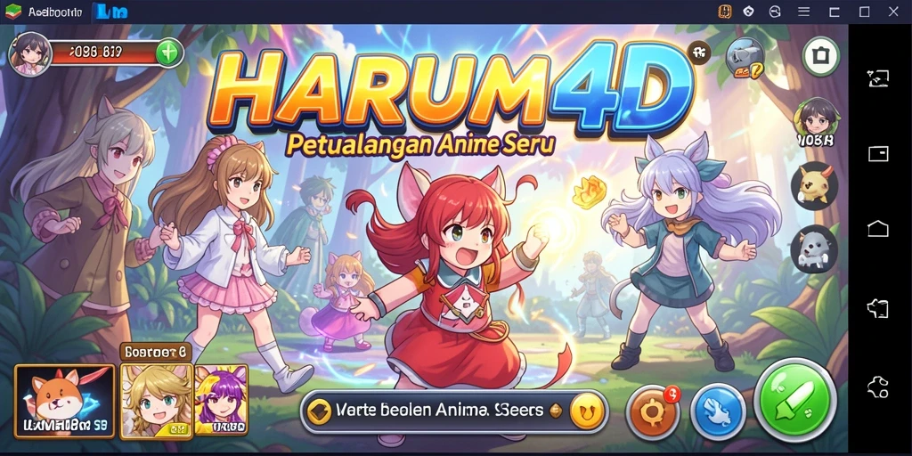 Screenshot gameplay HARUM4D menampilkan karakter anime yang sedang bertarung.