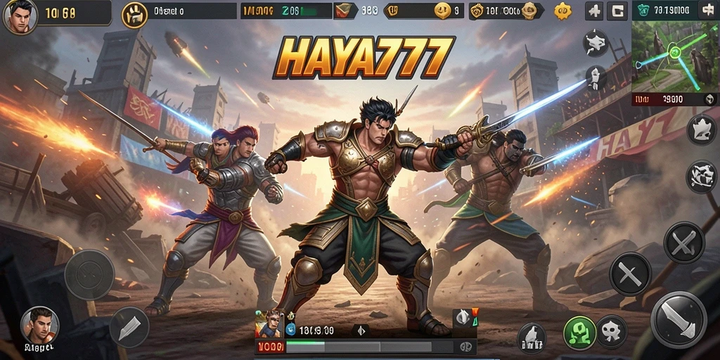 Gameplay mendebarkan HAYA777 dalam aksi Battle Royale.