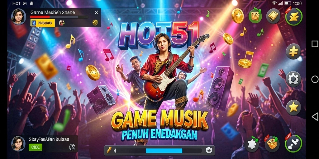 Tampilan gameplay HOT51 yang penuh warna dan enerjik.
