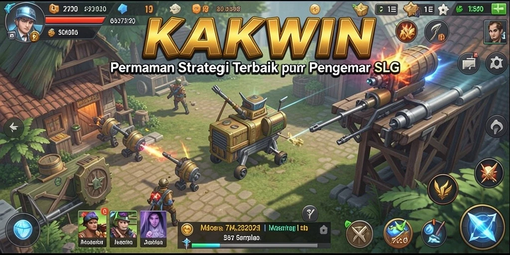 Tampilkan tampilan strategis dalam gameplay KAKWIN yang menarik.
