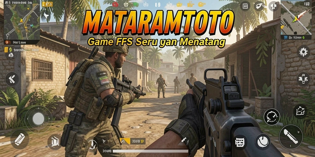 Screenshot gameplay MATARAMTOTO yang menunjukkan aksi tembak-menembak yang intens.