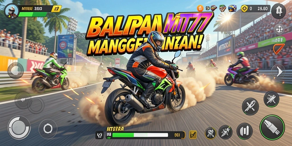 Tampilan aksi mendebarkan dari balapan motor di MITRA77.