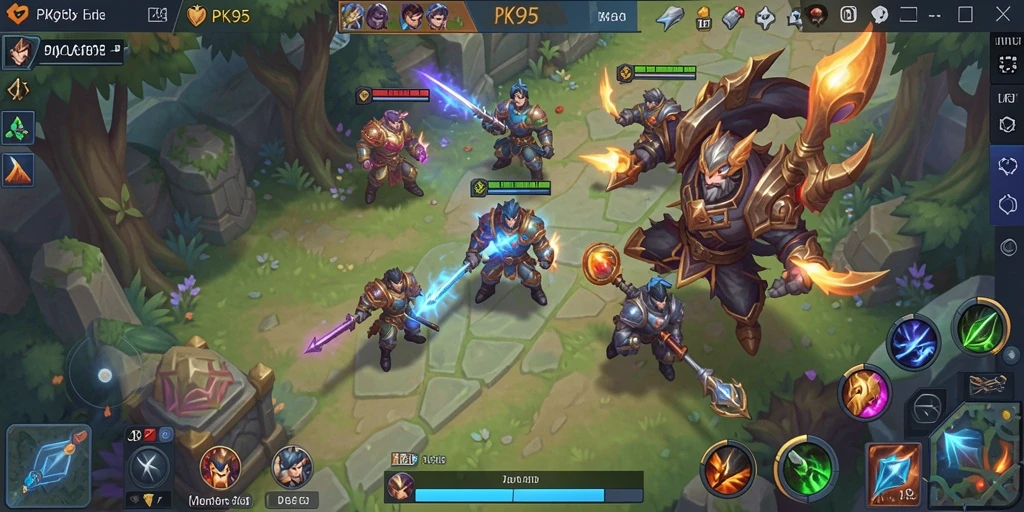 Gameplay PK95 yang menegangkan dan seru di arena MOBA.