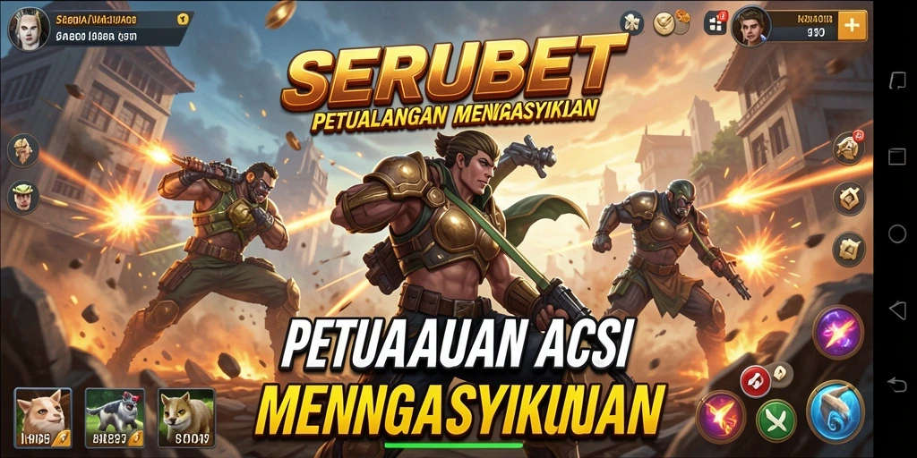 Tampilan gameplay SERUBET yang penuh aksi dan tantangan.