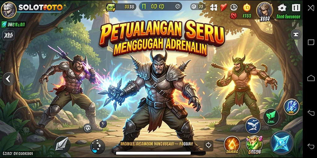 Gameplay memukau dari SOLOTOTO menampilkan dunia petualangan yang menarik.