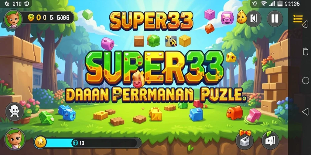 Tampilan gameplay SUPER33 yang menarik dan menantang teka-teki.