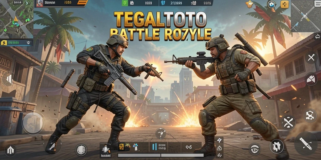 Screenshot gameplay TEGALTOTO yang menunjukkan aksi seru dalam Battle Royale.