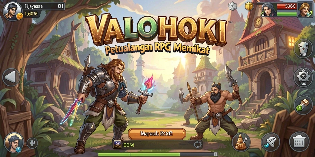 Screenshot menunjukkan gameplay seru dari VALOHOKI di dunia RPG.
