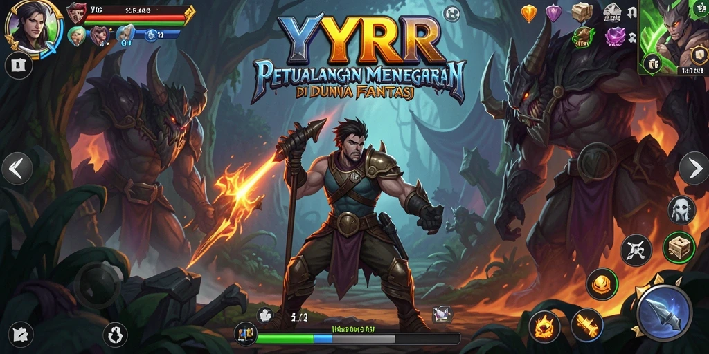 Screenshot gameplay YYRR menampilkan petualangan seru di dunia fantasi.